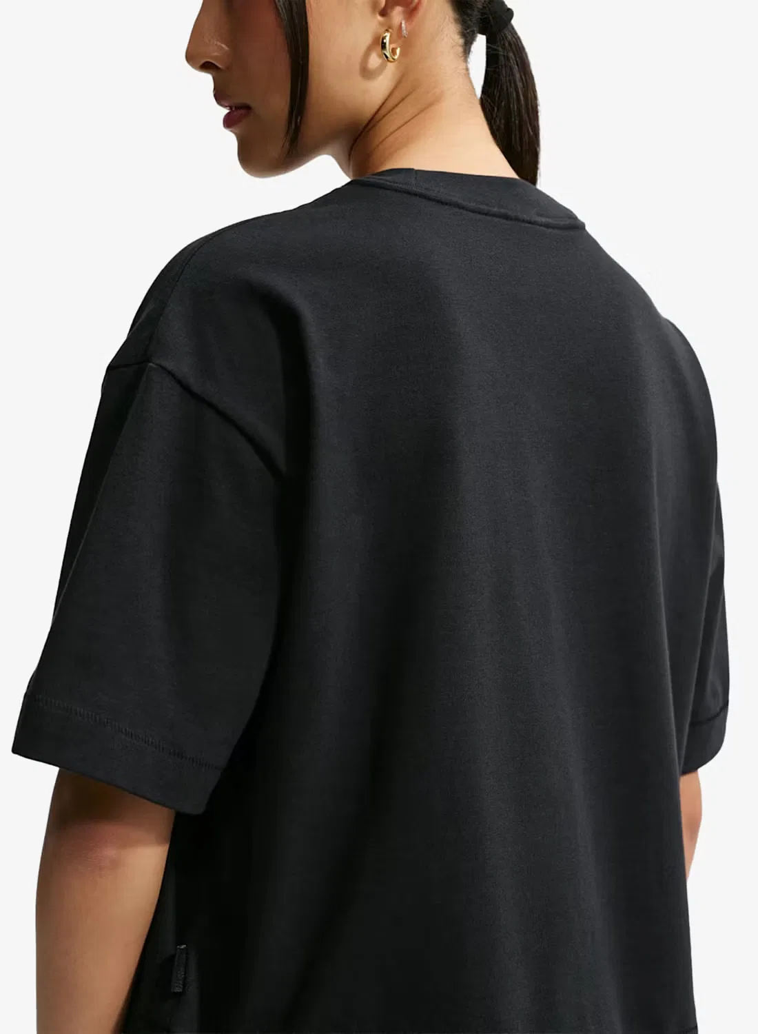 Футболка хлопковая W NSW Luxe SS Tee Boxy FA26 Nike, черный — фото 2