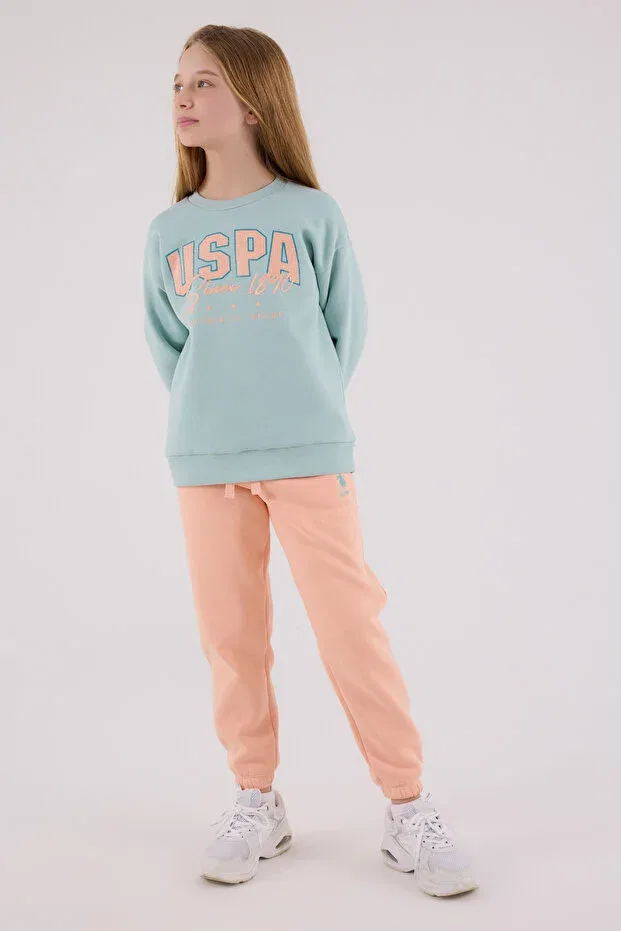 Детский комплект для девочек с вышивкой U.S. Polo Assn., Water Green