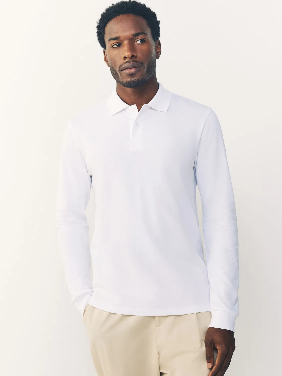 Поло с длинным рукавом, Slim Fit Next, белый