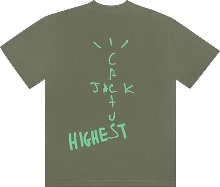 Футболка Cactus Jack by Travis Scott x Air Jordan Highest T-Shirt 'Green', зеленый — фото 3