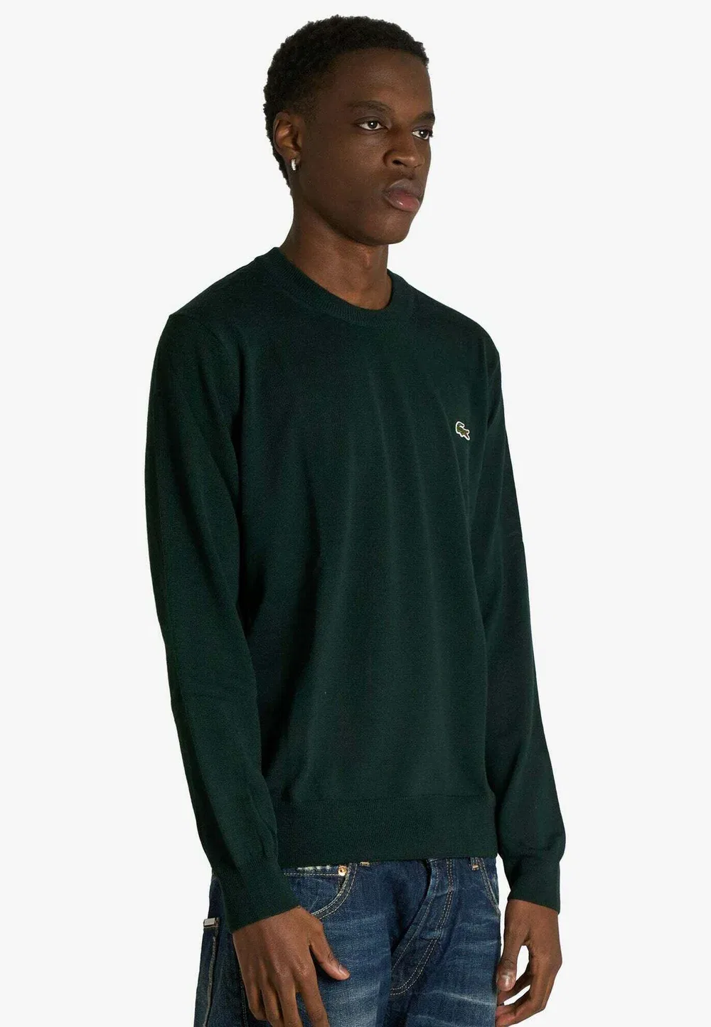 Свитер с круглым вырезом Lacoste, Verde Scuro — фото 3