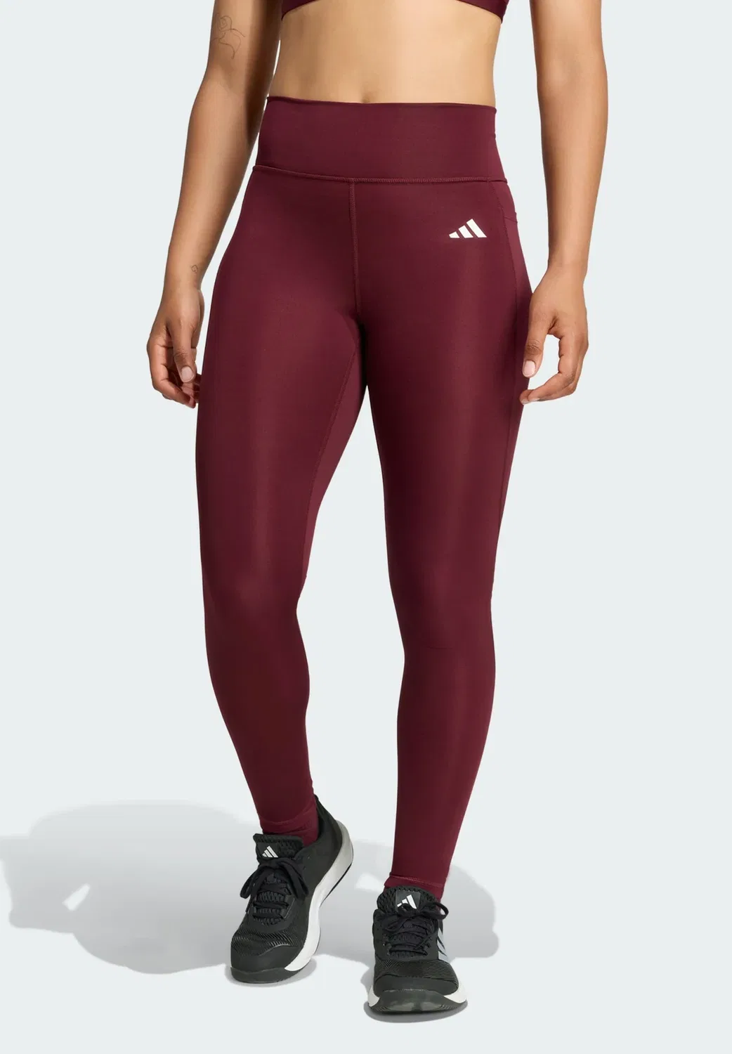 Леггинсы Adidas Optime Essentials с потайными карманами, полной длины - леггинсы Adidas Performance, Maroon