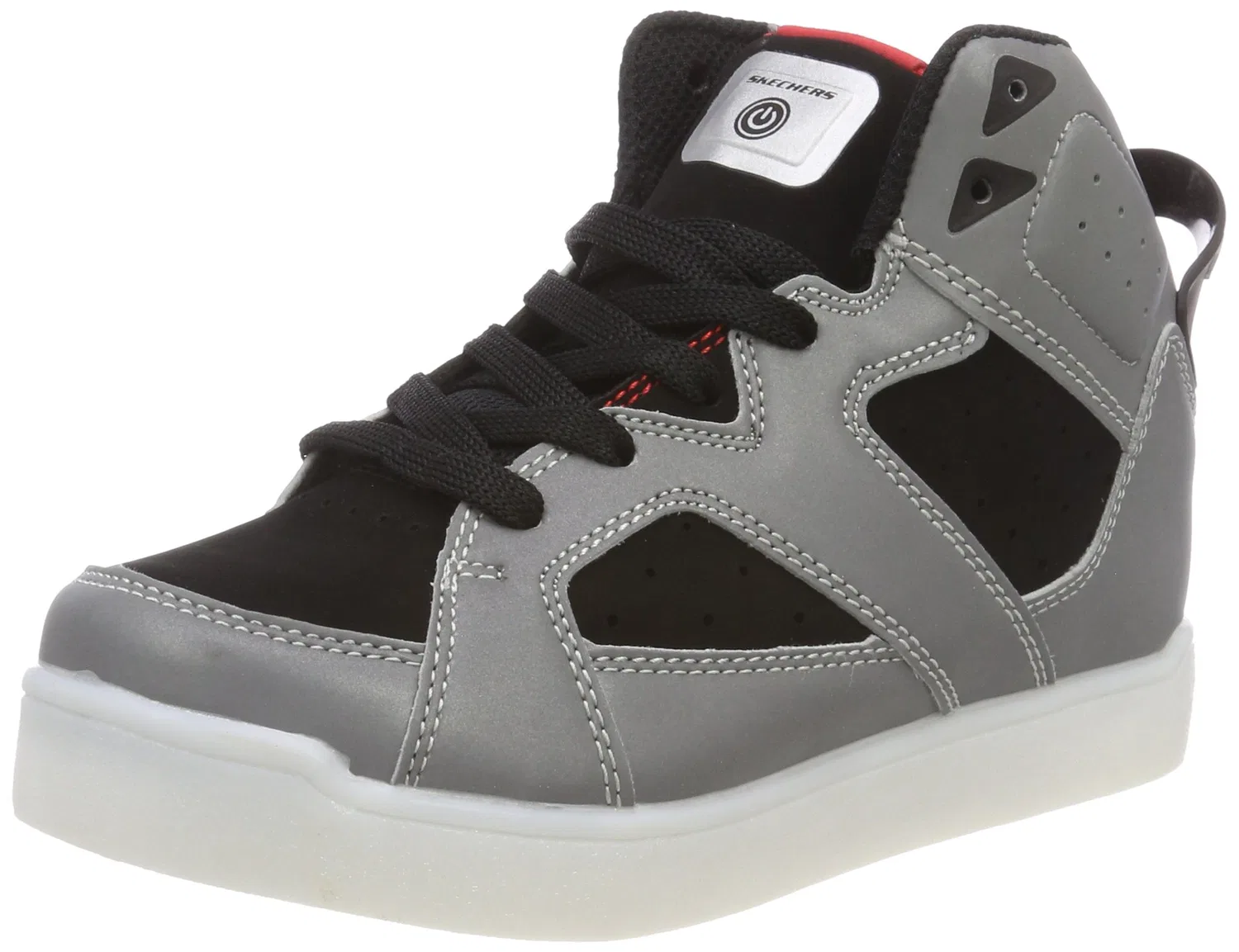 Детские кроссовки для мальчиков с высоким верхом E-pro- Show Stopper Skechers, Silver Black Slbk