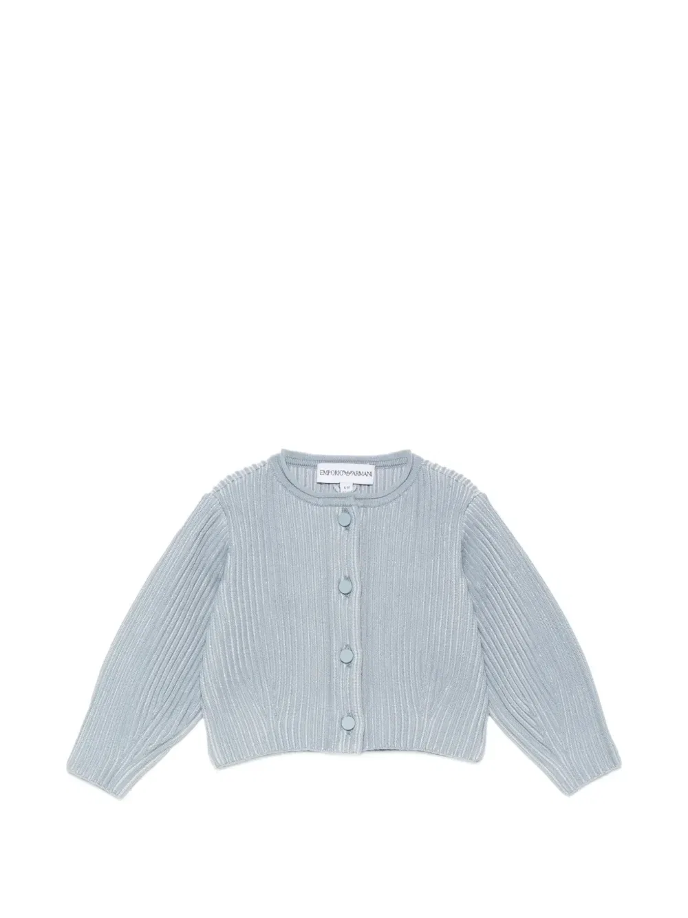 Кардиган на пуговицах из рубчатого трикотажа Emporio Armani Kids, синий