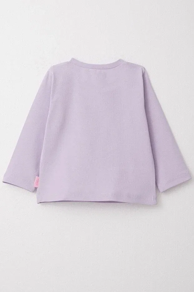 Детская футболка для девочек с длинным рукавом Breeze, Light Lilac — фото 2