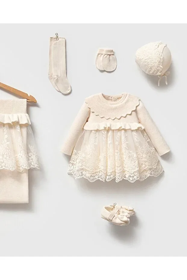Детский комплект для выписки из роддома из органического трикотажа Diana Princess Mert Baby, Nude Color — фото 4