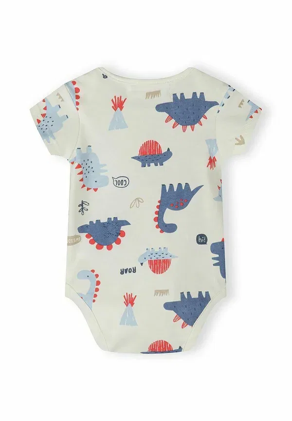 Комплект из 7 боди с коротким рукавом Dinosaurs Minoti light blue/white, белый/светло-голубой — фото 3