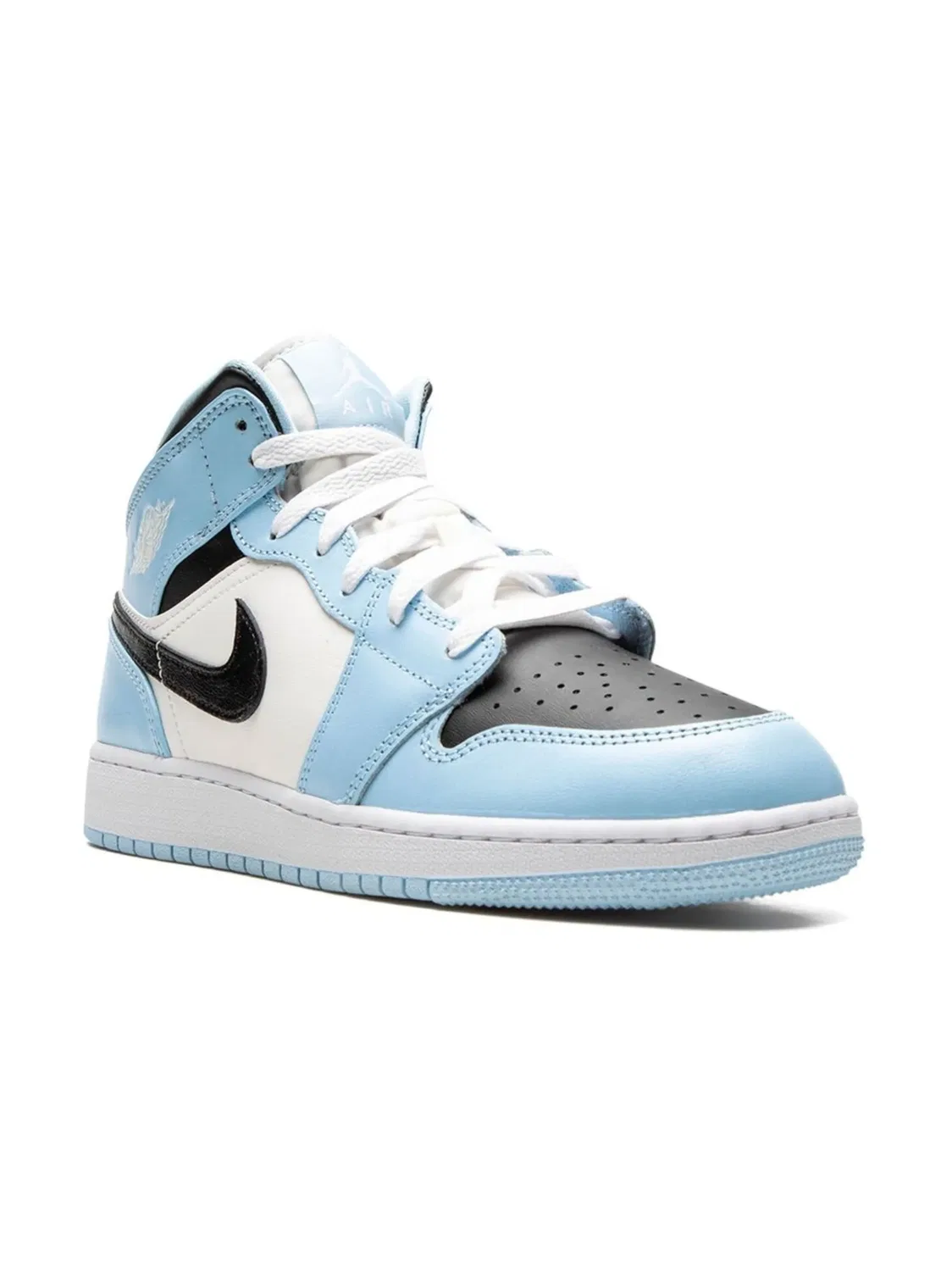 Кроссовки Air Jordan 1 Mid, светло-голубой/черный/белый
