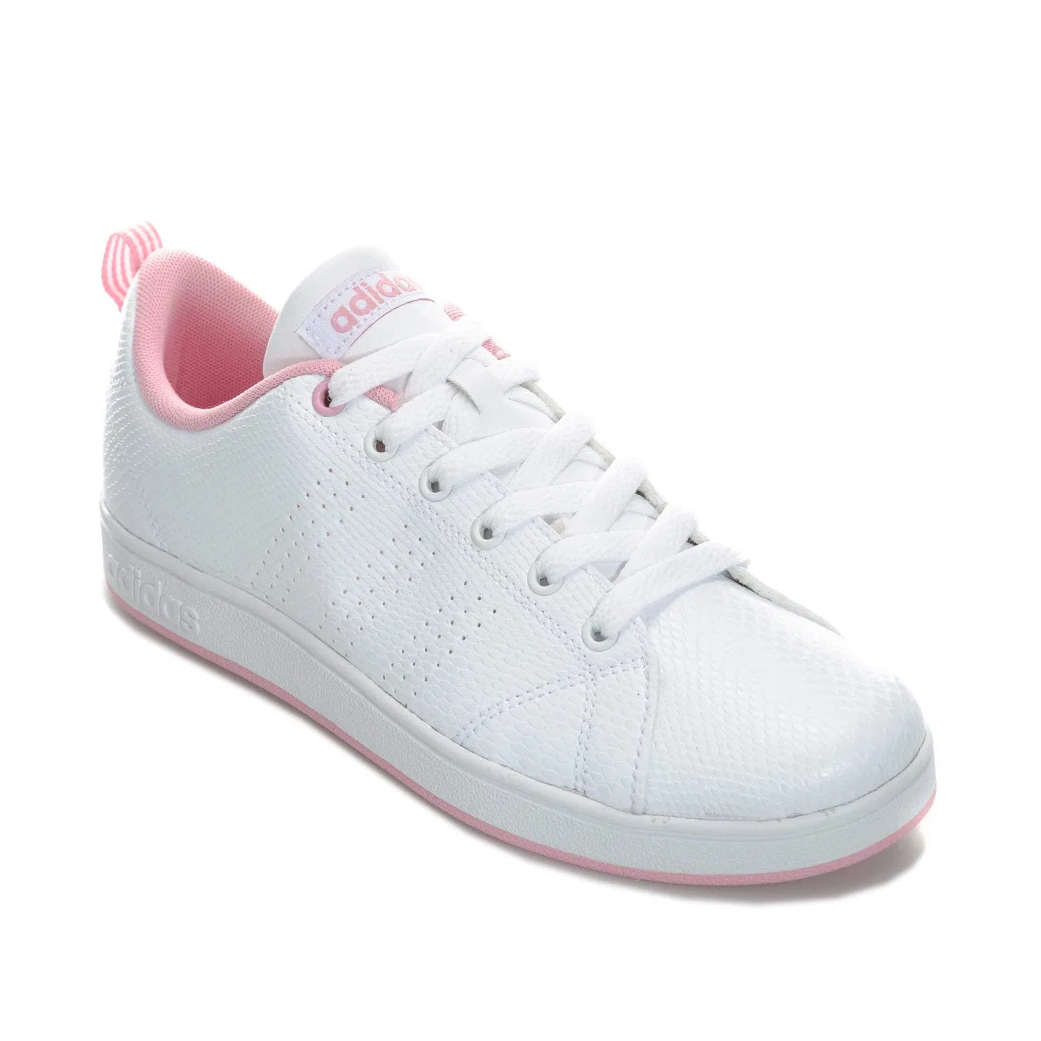 Детские кроссовки для мальчиков с закрытым носком Vs Advantage Cl K Adidas, White Ftwr White Ftwr White Light Pink — фото 3