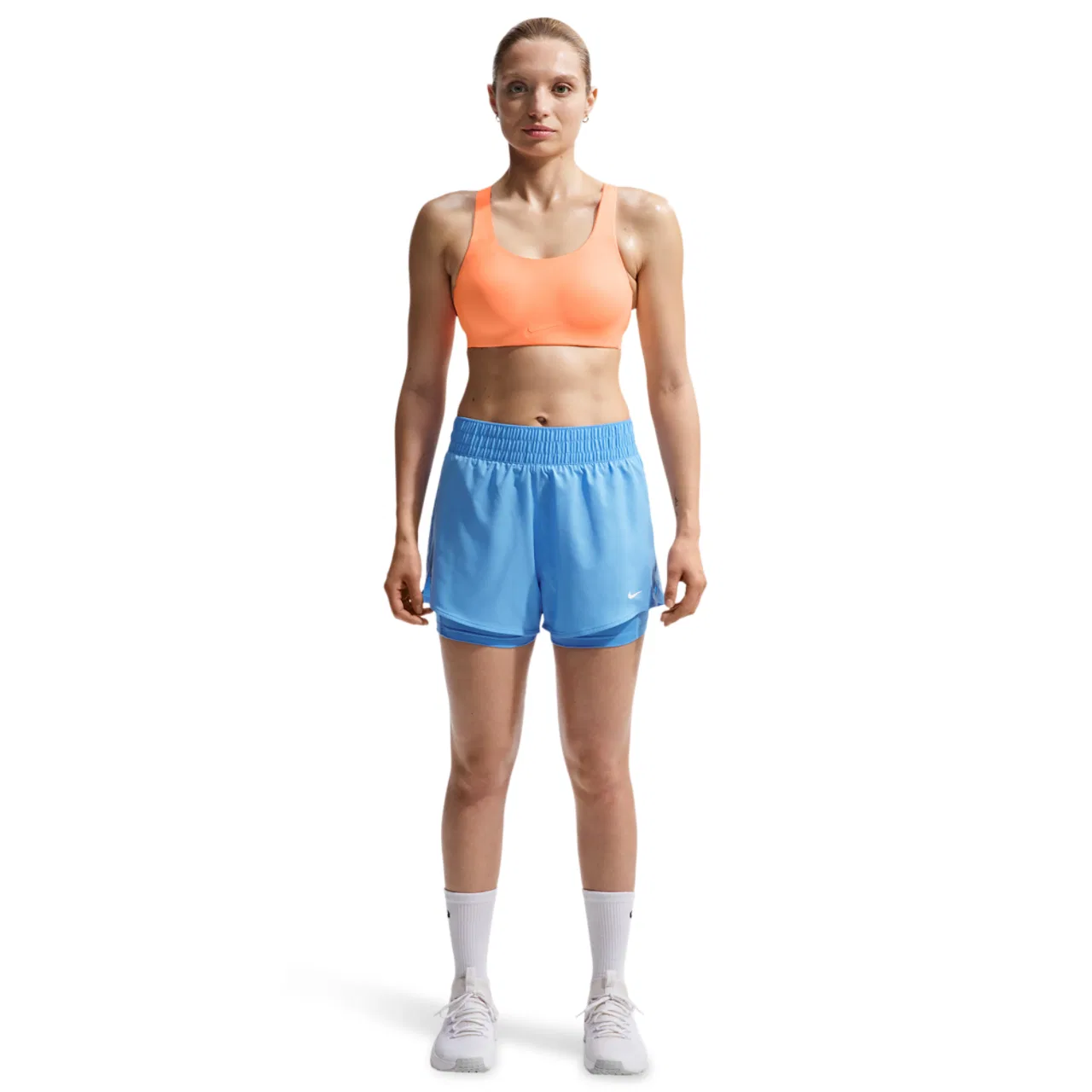 Женский спортивный бюстгальтер с высокой поддержкой Rival Nike, Orange Pulse — фото 4