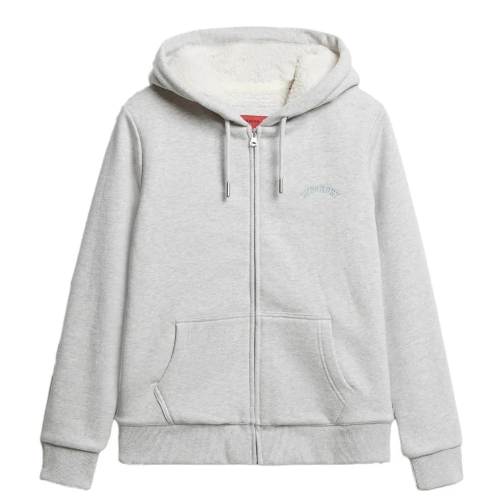 Женское худи с капюшоном и молнией Superdry, Цвет Grau — фото 2