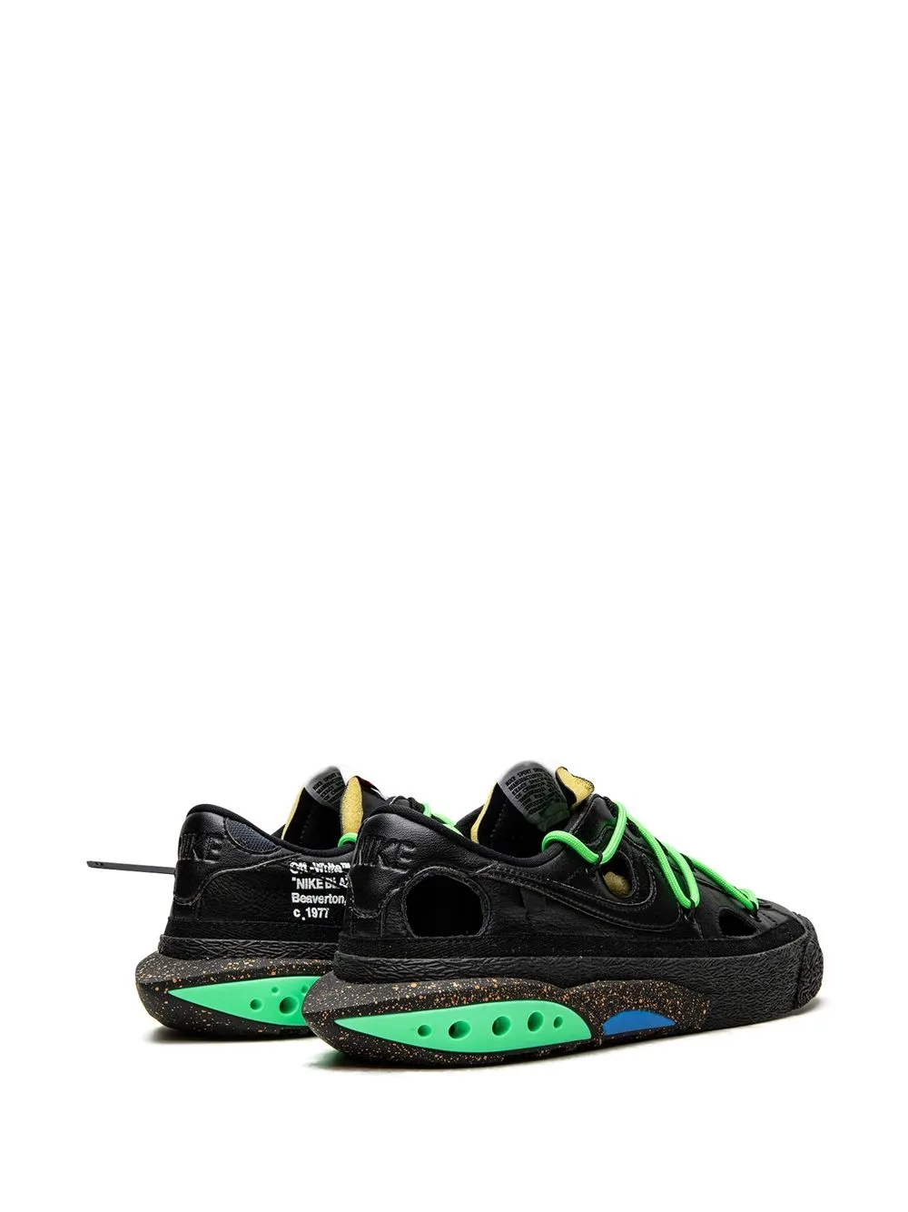Кеды Blazer Low Black/Electro Green из коллаборации с Off-White Nike X Off-White, черный — фото 3