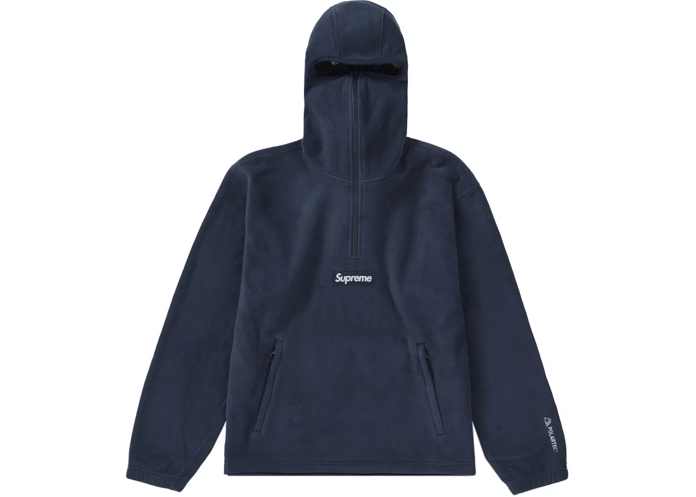 Мужской свитшот с капюшоном и полумолнией Supreme Polartec Facemask Half Zip Hooded Sweatshirt, Navy