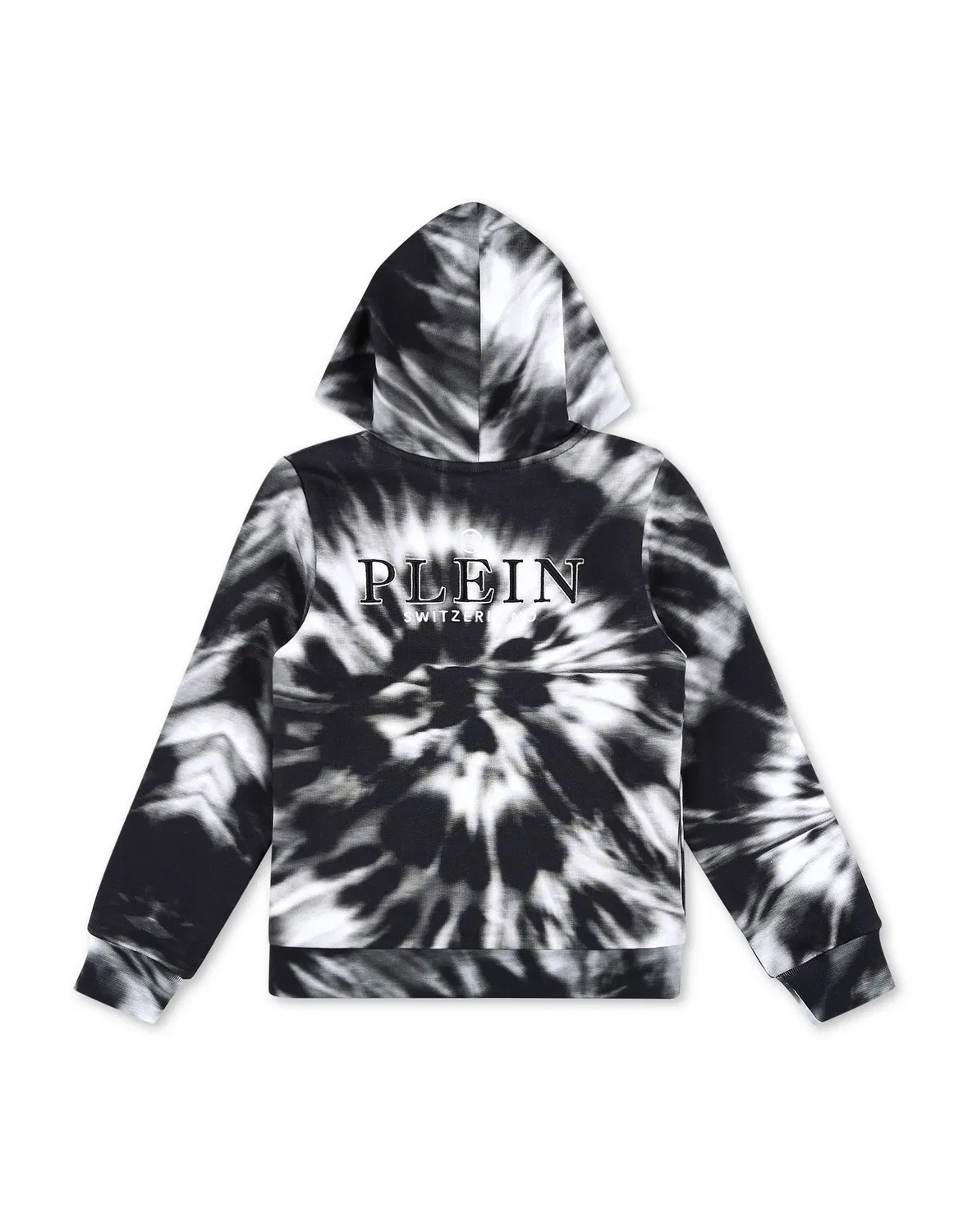 Детское худи с капюшоном Tie dye PHILIPP PLEIN, Black/White — фото 3