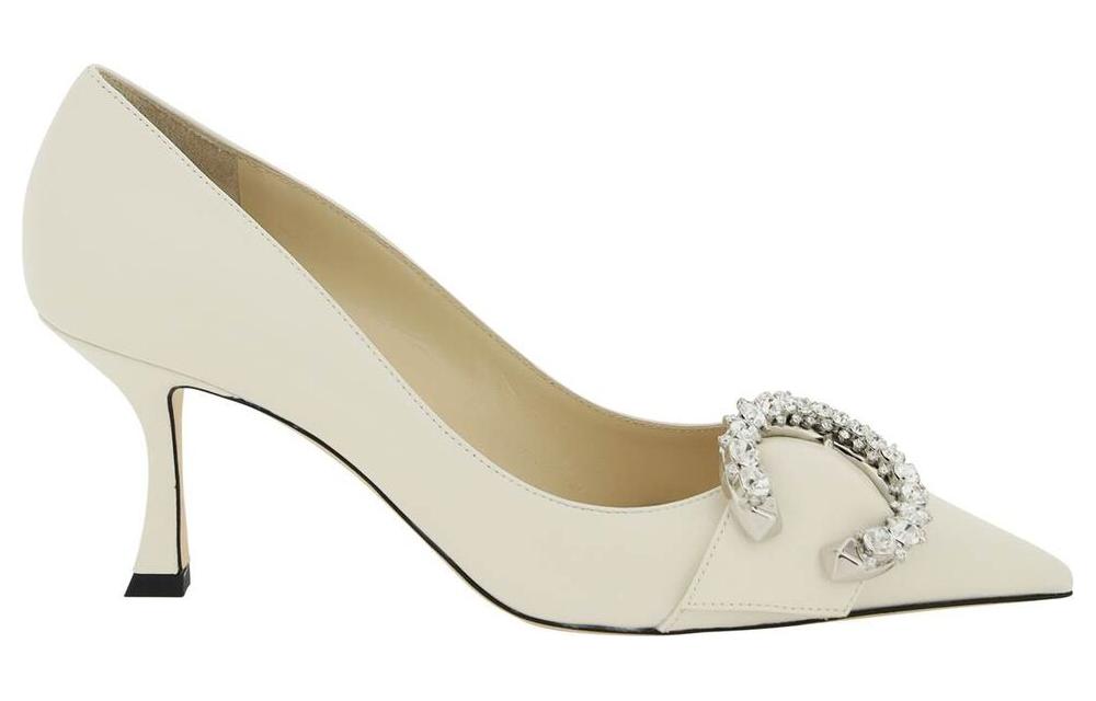 Jimmy Choo Мелва Слим Хилл Высокие каблуки 7 см Женские белые — фото 4