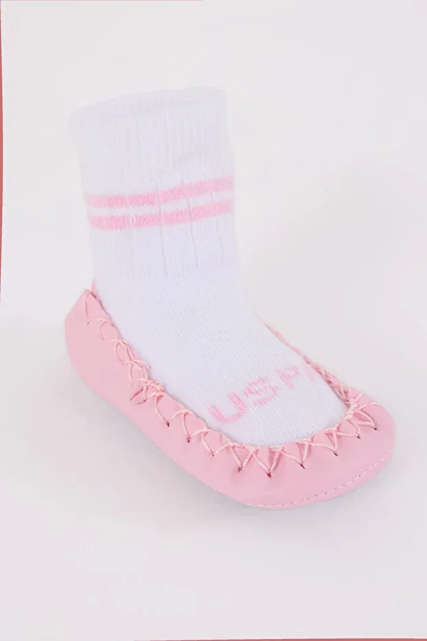 Детские носки для девочек хлопковые U.S. Polo Assn., White-Pink — фото 4