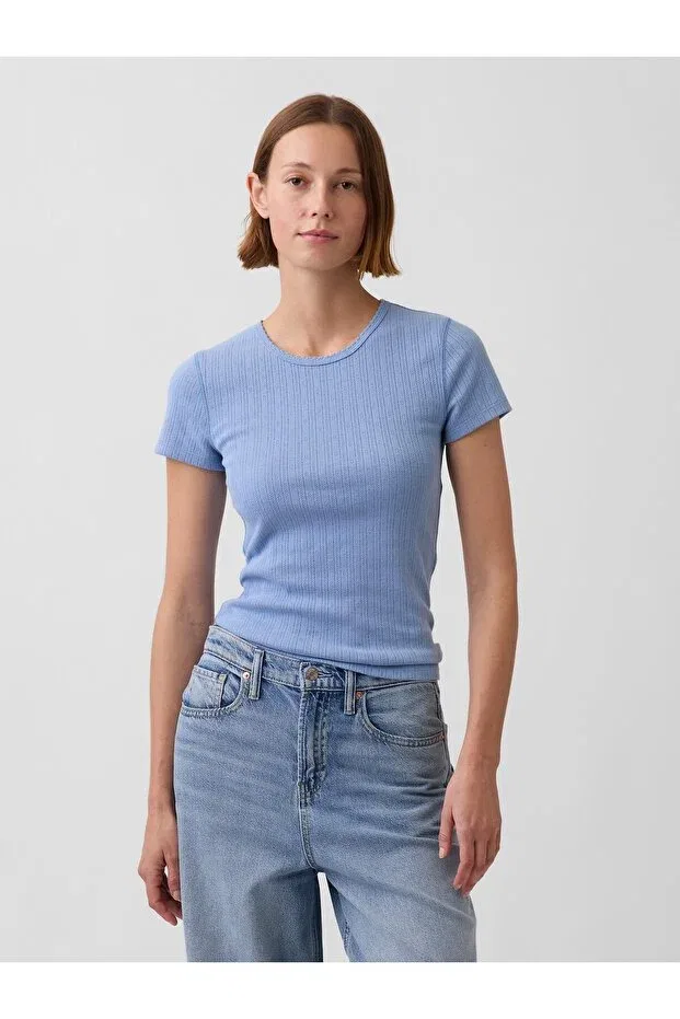 Женская футболка с принтом Gap, Light Blue -006