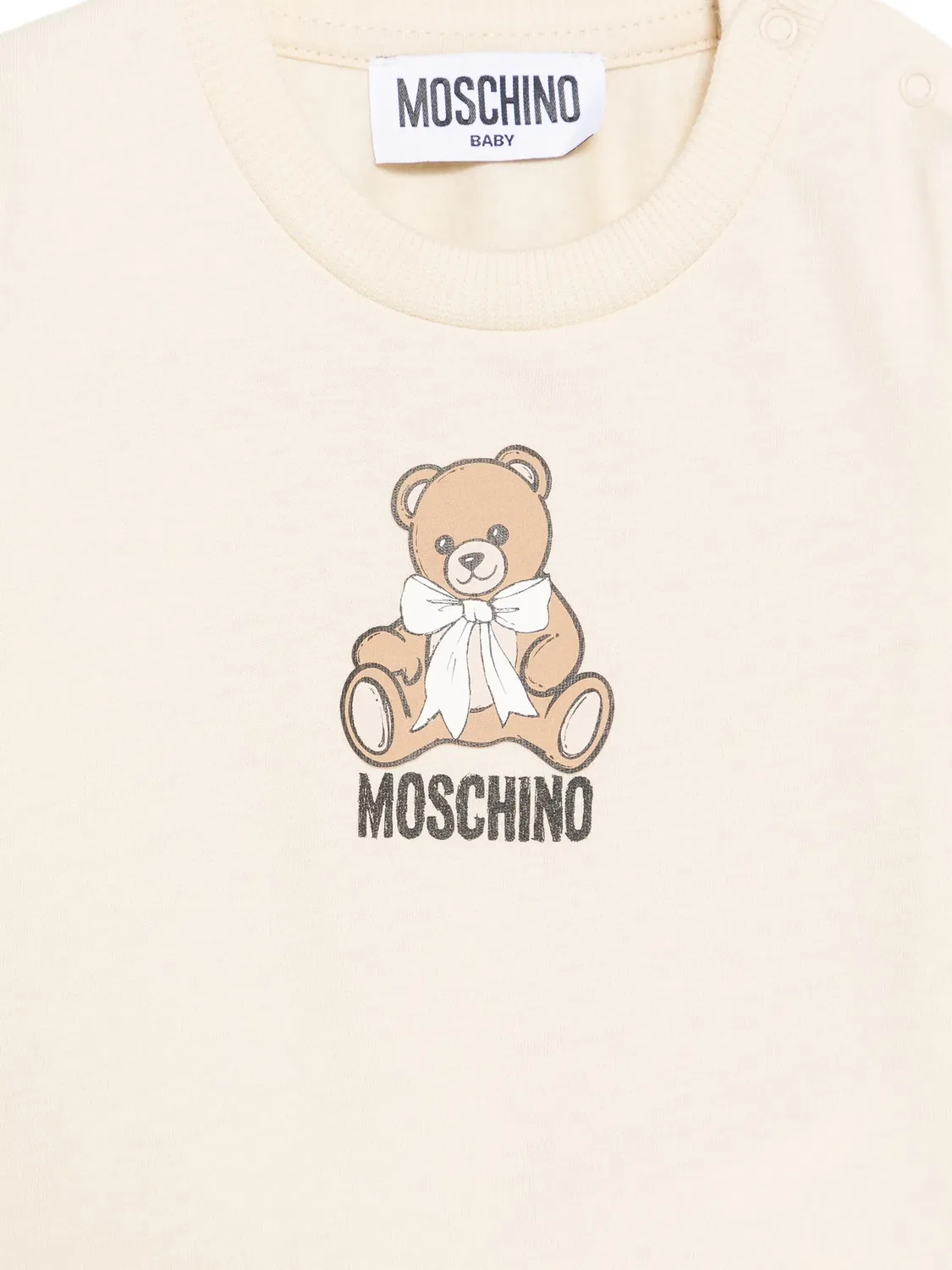 Футболка с мишкой в нейтральных тонах Moschino, нейтральные — фото 3