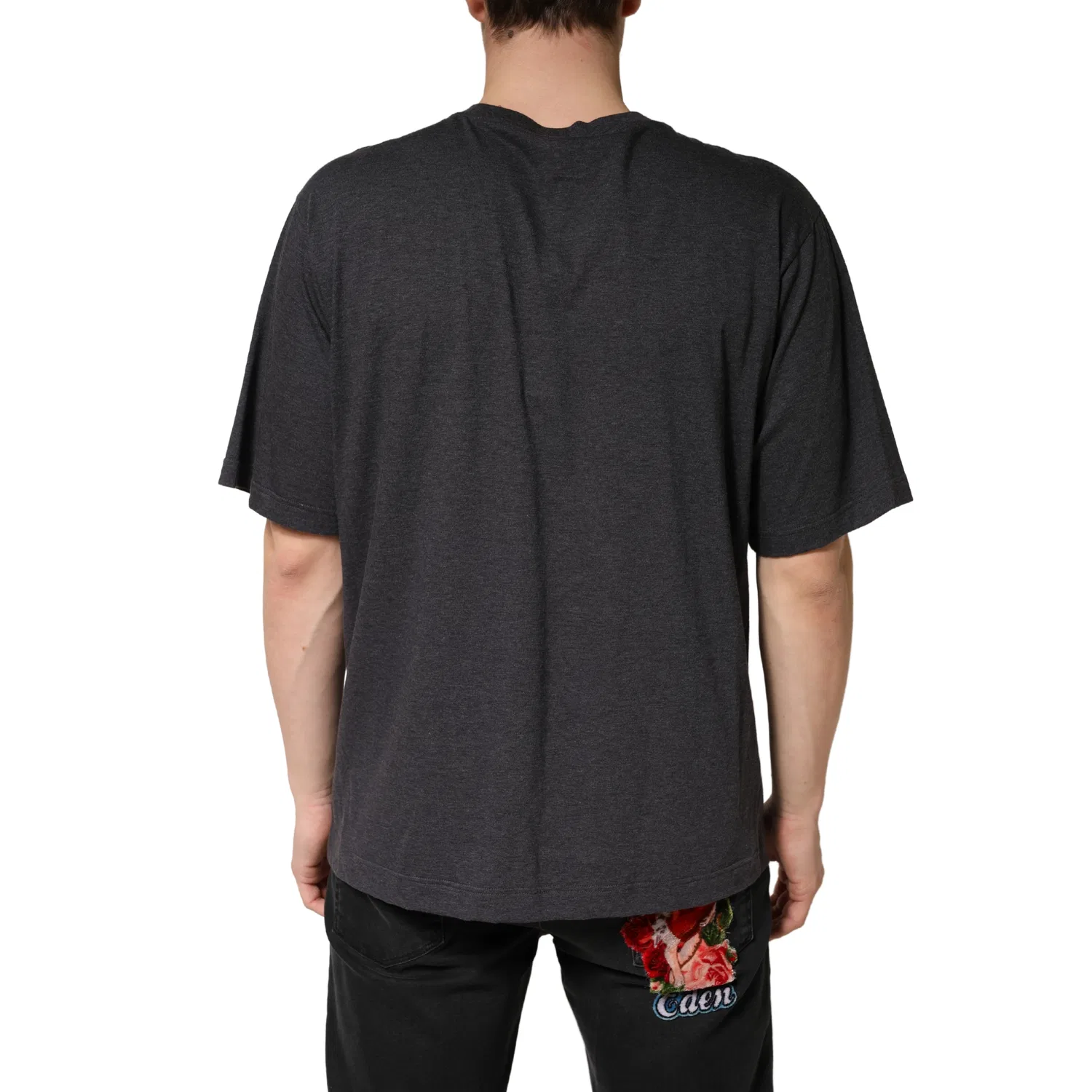 Мужская футболка с коротким рукавом и логотипом Dolce & Gabbana, Dark Gray — фото 4