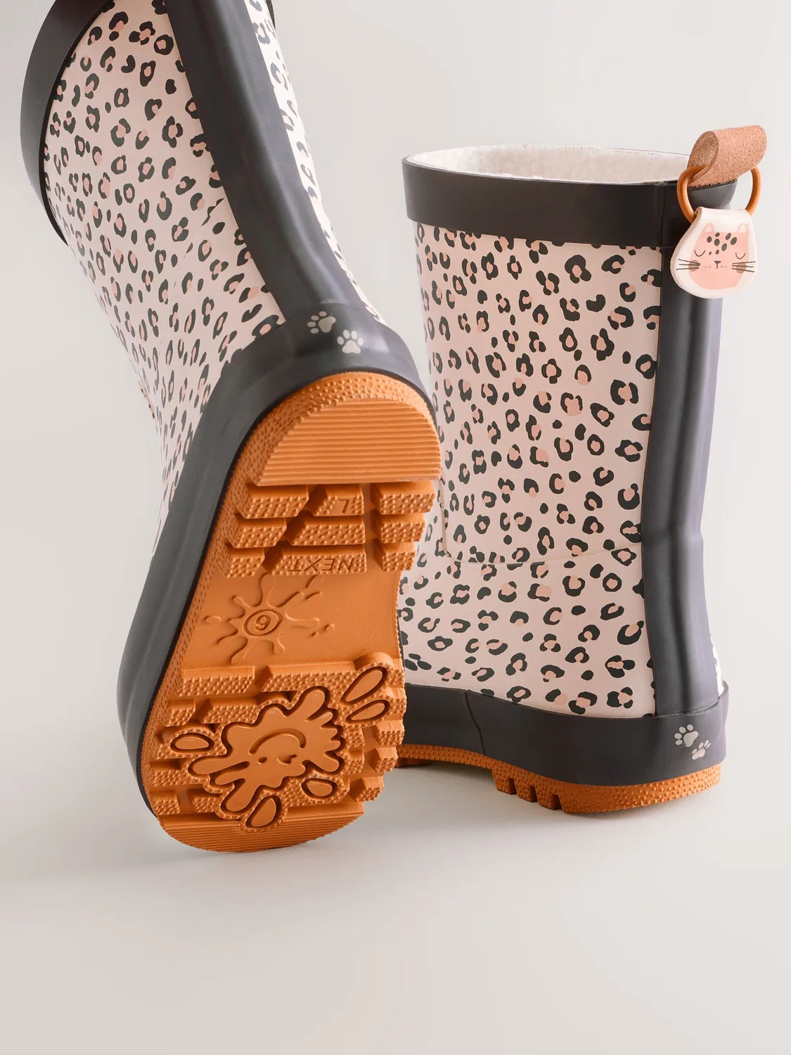 Сапоги резиновые, принт леопардовый, Neutral Leopard Wellies Next, нейтральный леопардовый — фото 4