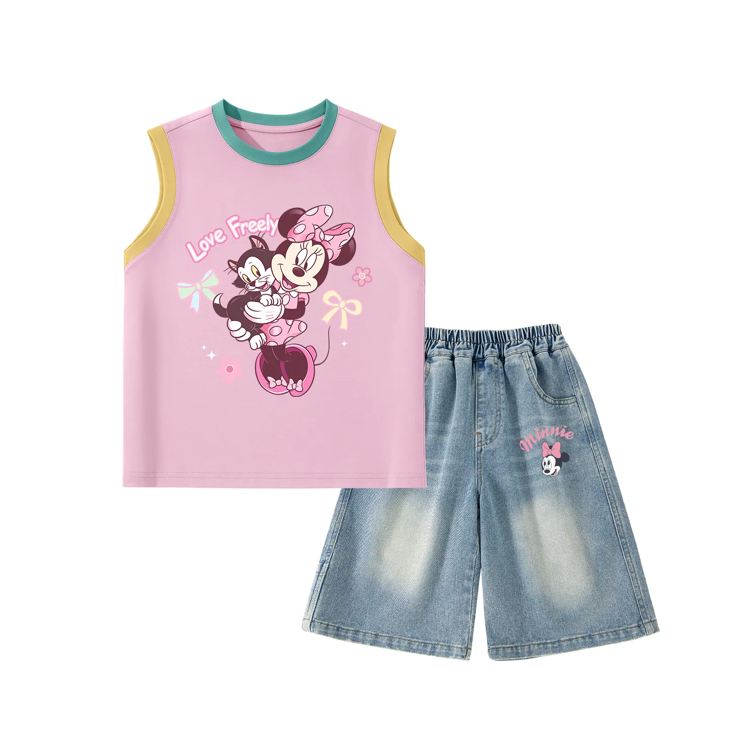 Детский спортивный костюм Crew Neck, Disney, Di Little Cat Nini Blue Pink+Di Up-Eye K Denim Blue