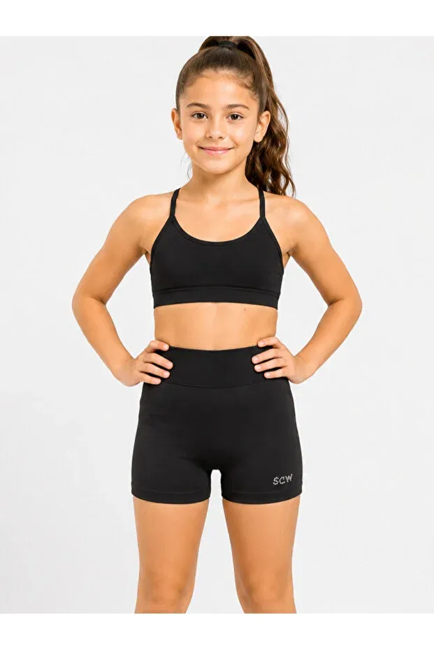Детские шорты для девочек мини с эластичным поясом She Can Wear, Black