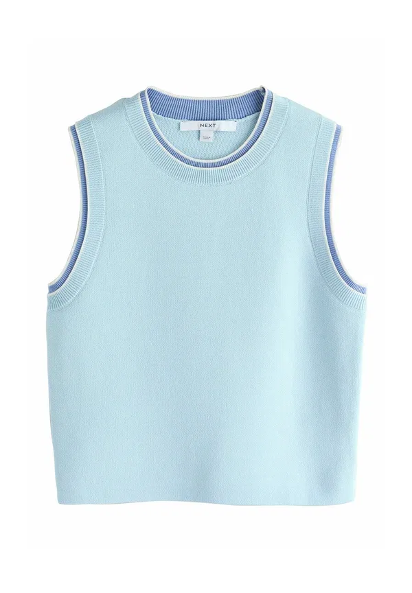 Топ без рукавов с двойным слоем Regular fit double layer look vest top Next, light blue, светло-голубой