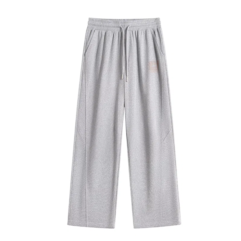 Детские штаны-прямые из вафельного трикотажа Унисекс Tonlion, Heather Grey