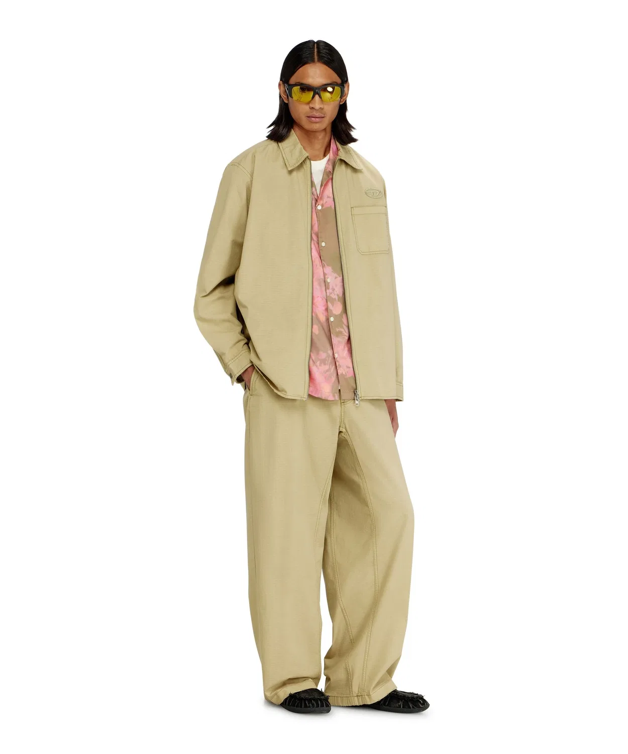 Мужские хлопковые брюки свободного кроя P-BALL DIESEL, Beige — фото 3