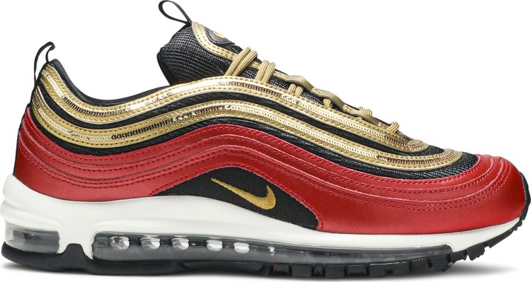 Кроссовки Nike Wmns Air Max 97 'Gold Sequin', красный - фото