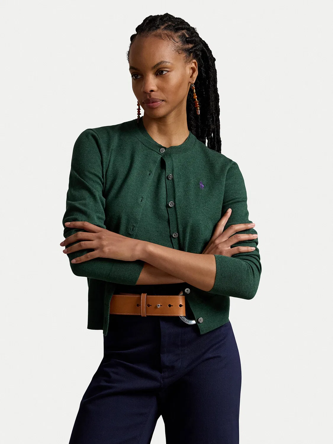 Женский кардиган стандартного кроя Polo Ralph Lauren, зеленый