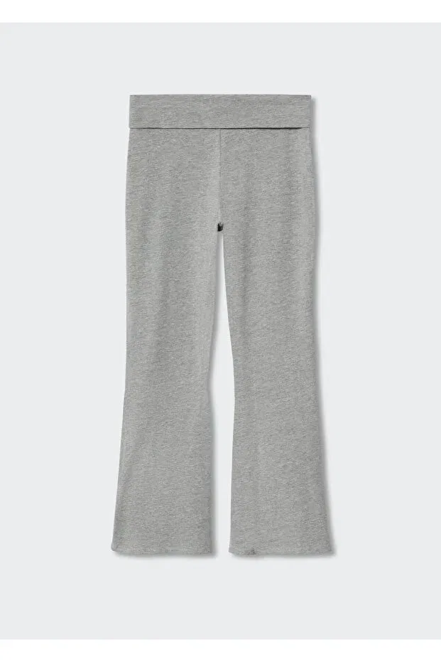 Детские леггинсы для девочек прямые Mango Kids, Light Gray — фото 3