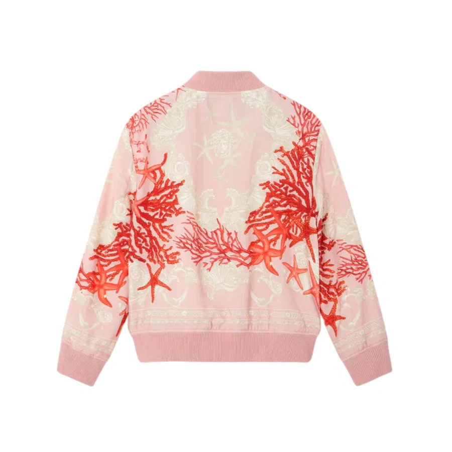 Куртка-бомбер с принтом Kids Barocco Sea Young Versace, Dusty Rose/Coral/Ivory — фото 2