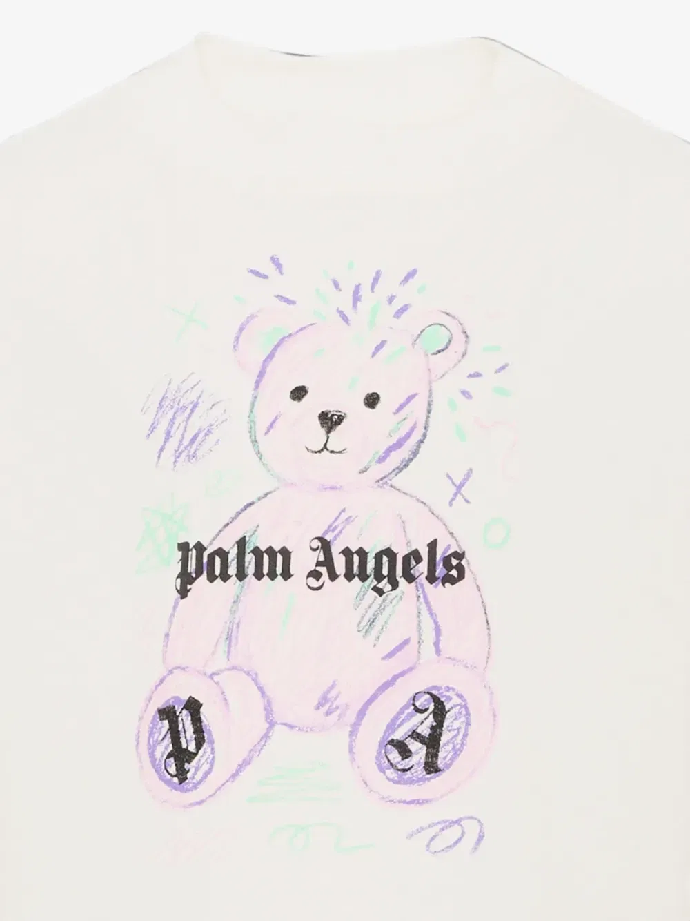 Футболка с коротким рукавом с принтом Тедди Palm Angels Kids, бежевый — фото 3