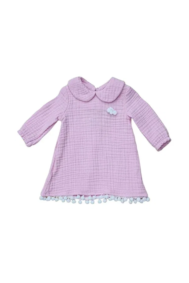 Детское платье для девочек хлопковое Vintage maya muslin dress Bebemekan, Pink