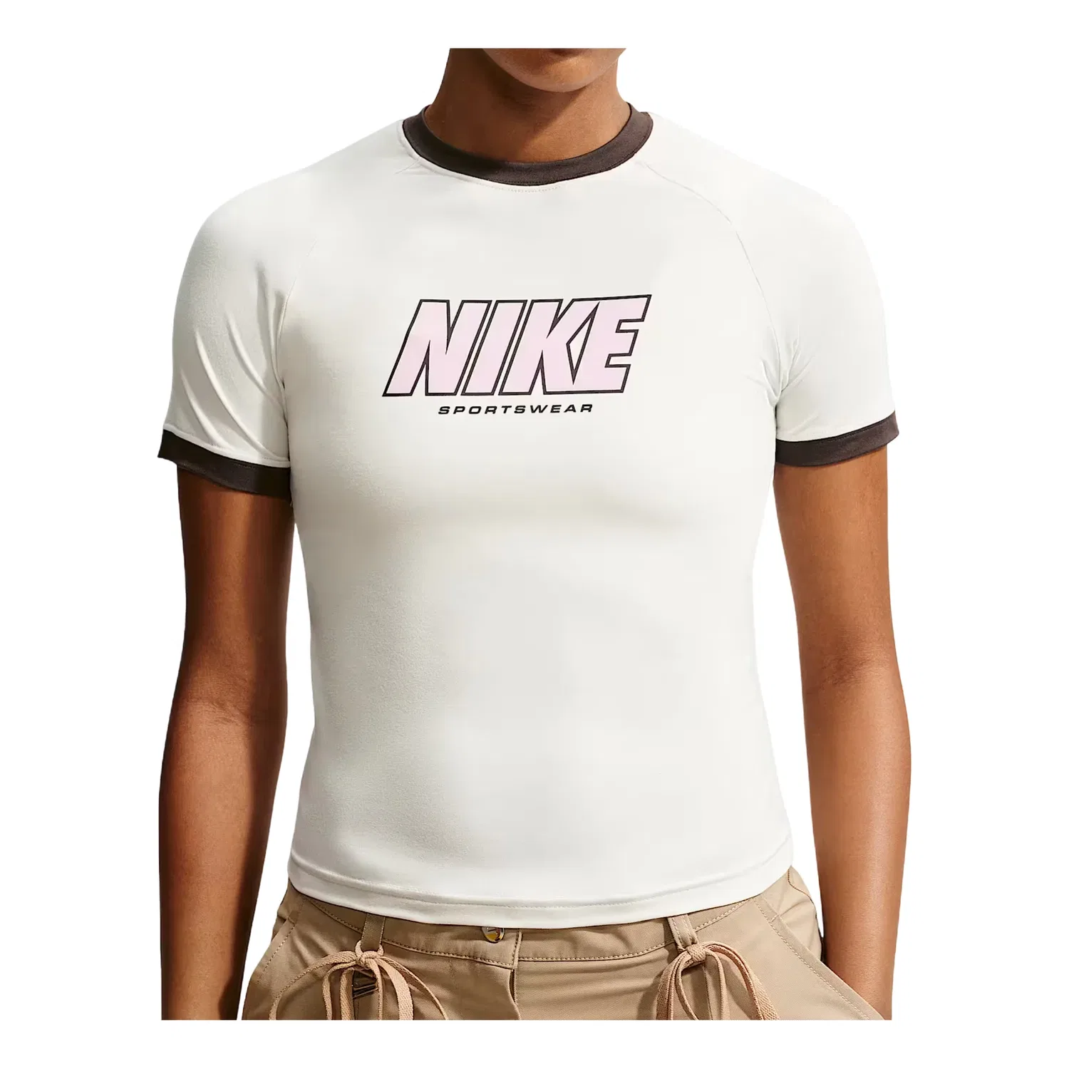 Женская футболка с принтом Nike Sportswear Fitted T-Shirt, белый
