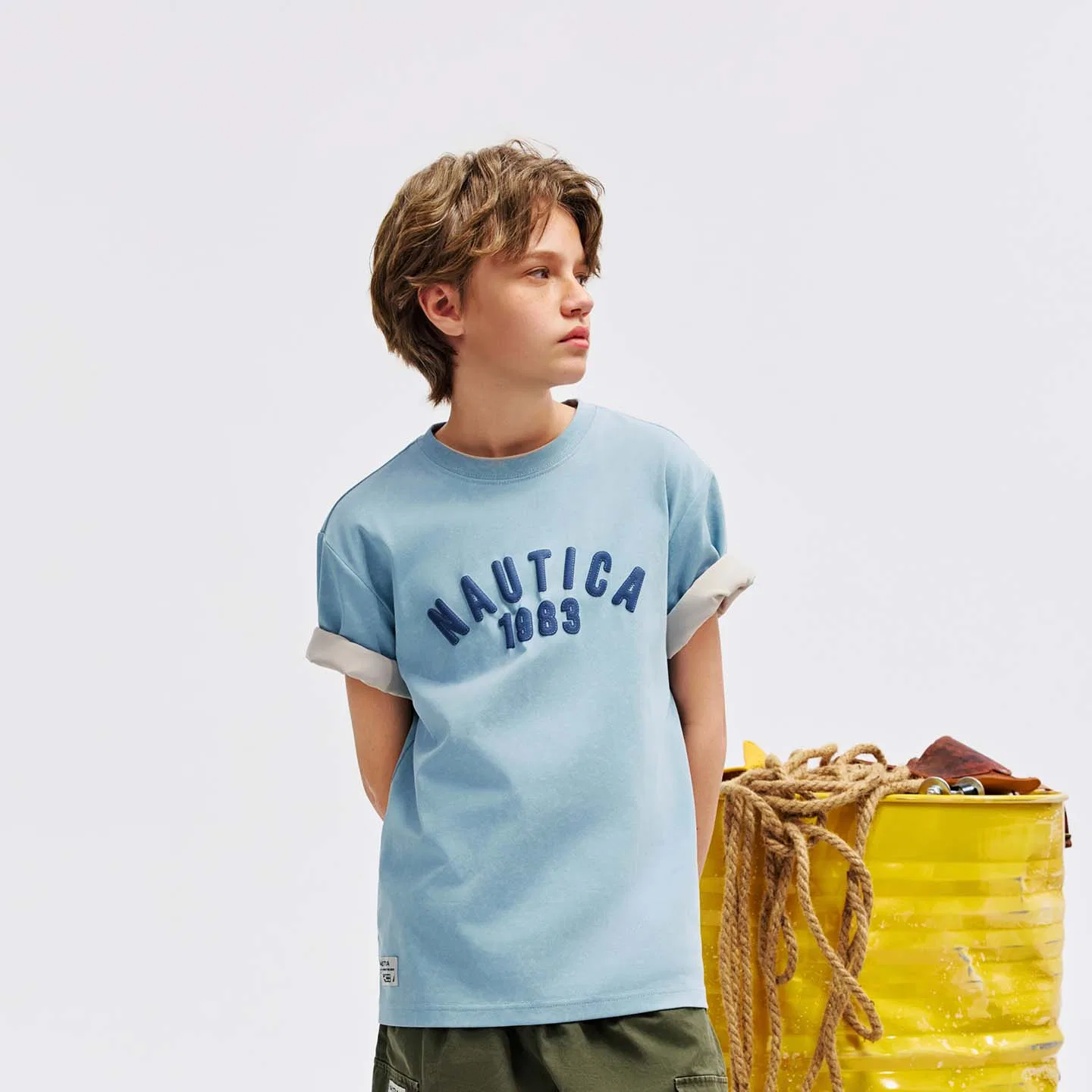 Футболка с круглым вырезом, тонкая, Nautica, Light Blue — фото 4