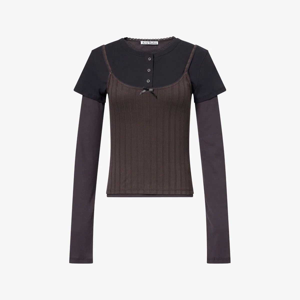 Двухслойный трикотажный топ Ersilia Acne Studios, черный