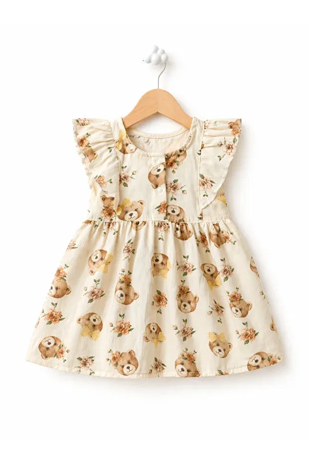 Детское платье для девочек хлопковое For My Baby, Bear-Faced Mustard — фото 2