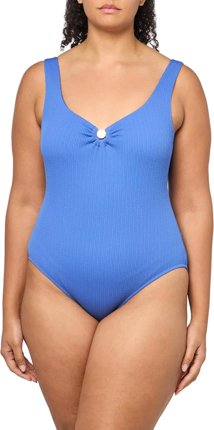 Женский цельный купальник с фактурной тканью Emporio Armani, Lapislazzuli Texture