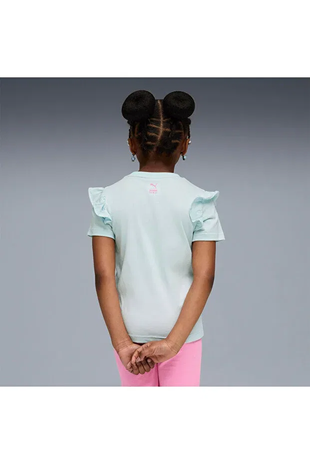 Детская хлопковое футболка для девочек с принтом Hello Kitty Puma, Blue — фото 2