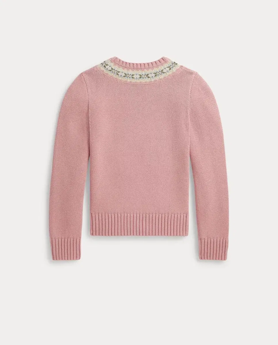 Детский джемпер для девочек с принтом Fair Isle Polo Ralph Lauren, Роза — фото 2