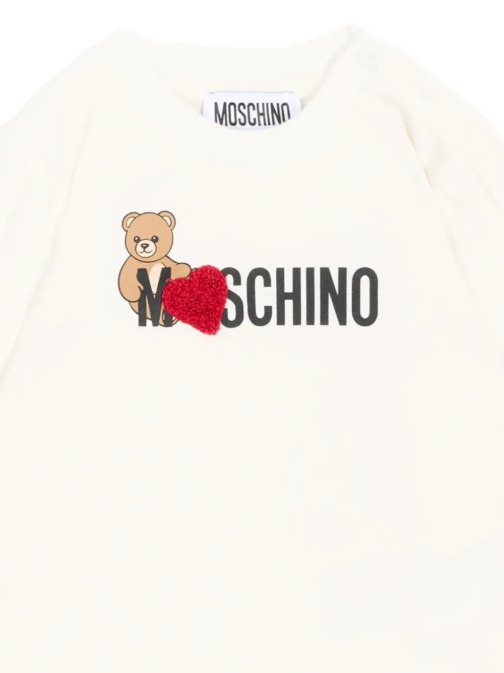 Футболка с логотипом из хлопка Moschino Kids, бежевый — фото 3