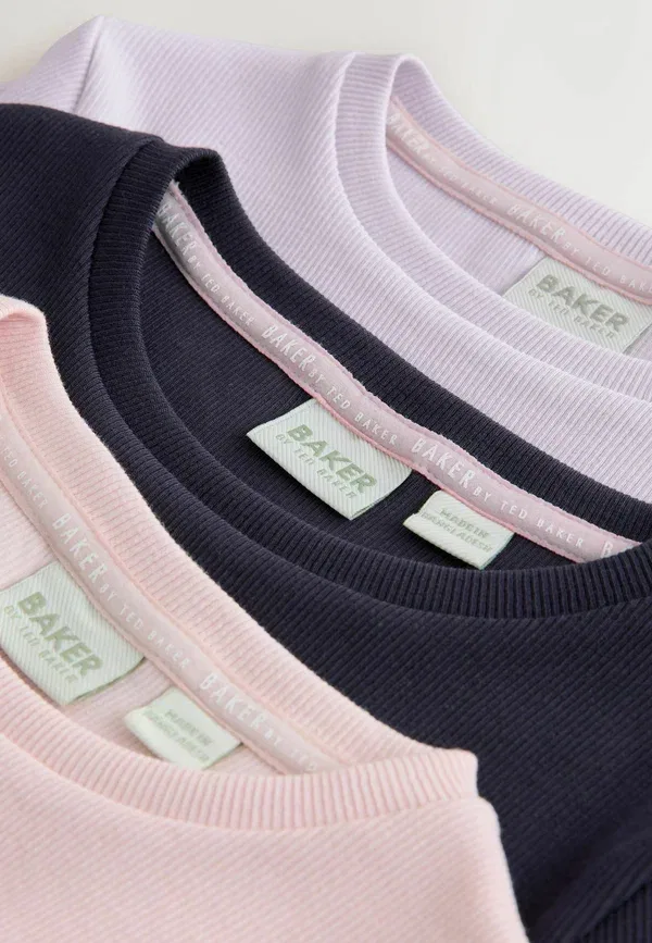 Комплект из 3 лонгсливов Baker By Ted Baker, фиолетовый/розовый — фото 3