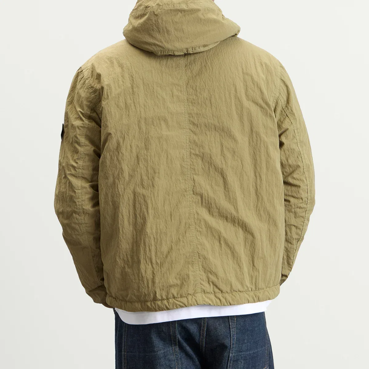 Куртка с капюшоном из ребристого нейлона Warp Rib Nylon-TC Stone Island, Laurel Green — фото 3