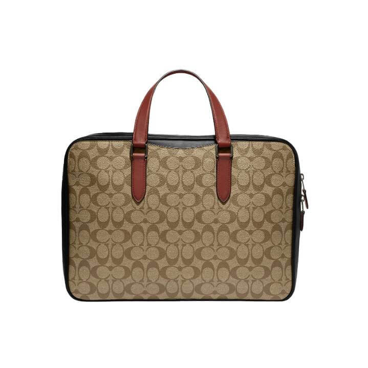 

Сумка Coach Outlet Graham Slim Brief In Colorblock Signature Canvas, бронзовый/хаки