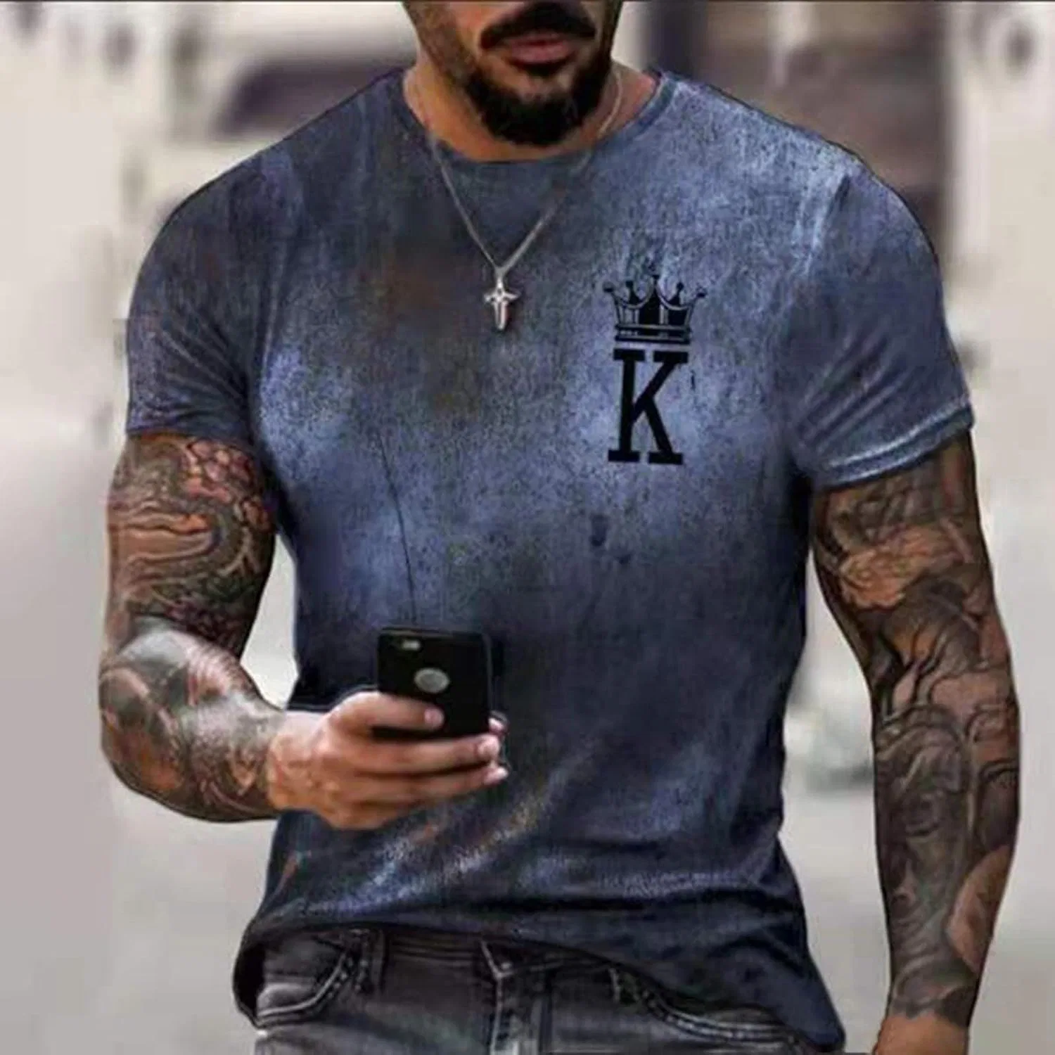 Мужская футболка с влагоотводящей тканью Athletic Stretch, Dark Blue — фото 2