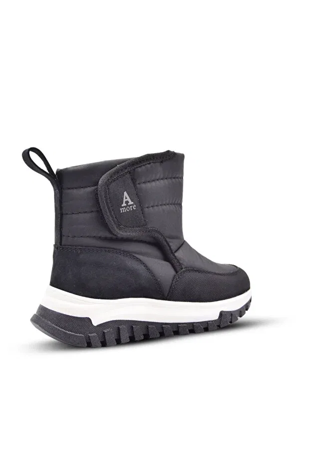 Детские ботинки для мальчиков на плоской подошве Gea plush fur boy's boots Kids A More, Black — фото 3