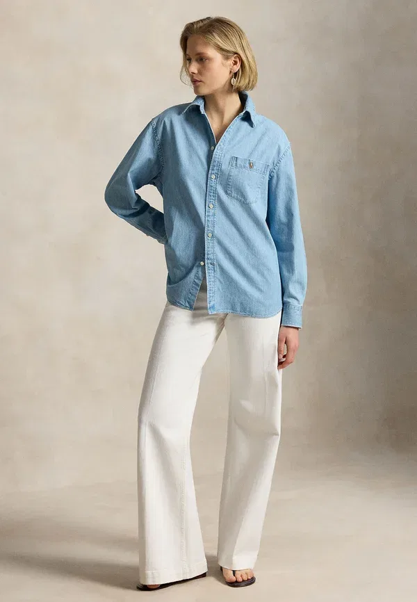 Джинсовая блуза 100% хлопок Lightweight denim shirt Polo Ralph Lauren, Sumter Wash