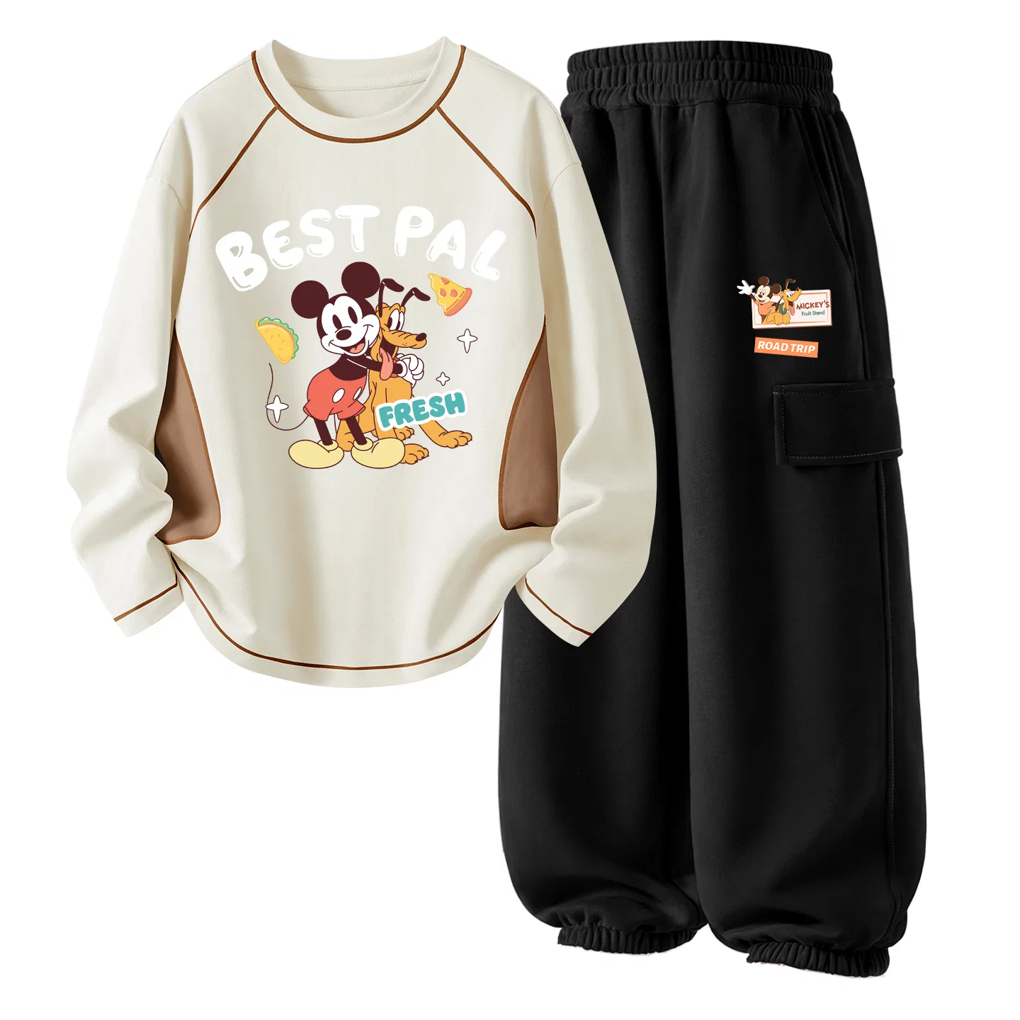 Детский спортивный комплект с круглым вырезом Di Owns Apricot+Di Happy Standard K Black Disney, Di Owns Apricot+Di Happy Standard K Black